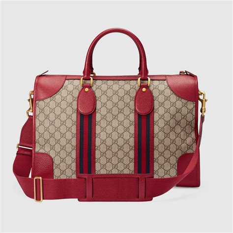 gucci soft gg supreme duffle bag with we